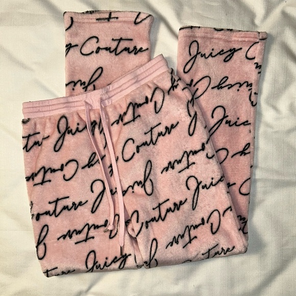 Juicy Couture Other - Juicy Couture Pink Logo Lounge Pants Medium Soft Fleece Pajama Pants